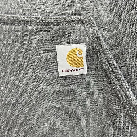 Carhartt Men's Loose Fit Midweight Logo Sleeve Graphic Hoodie Large Carbon Gray - Picture 5 of 9